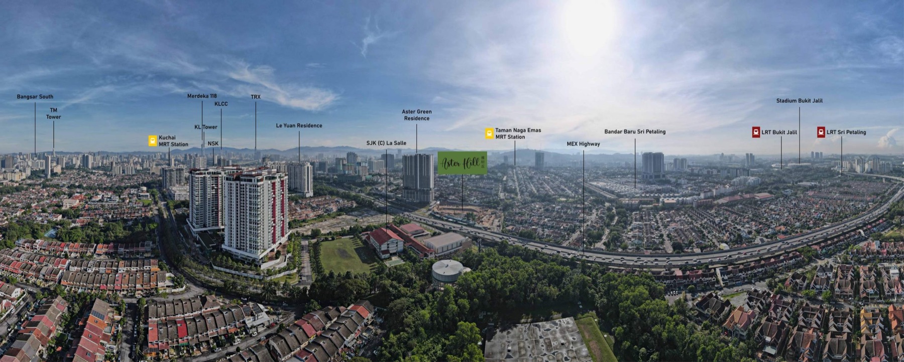 Aerial view around Aster Hill Sri Petaling